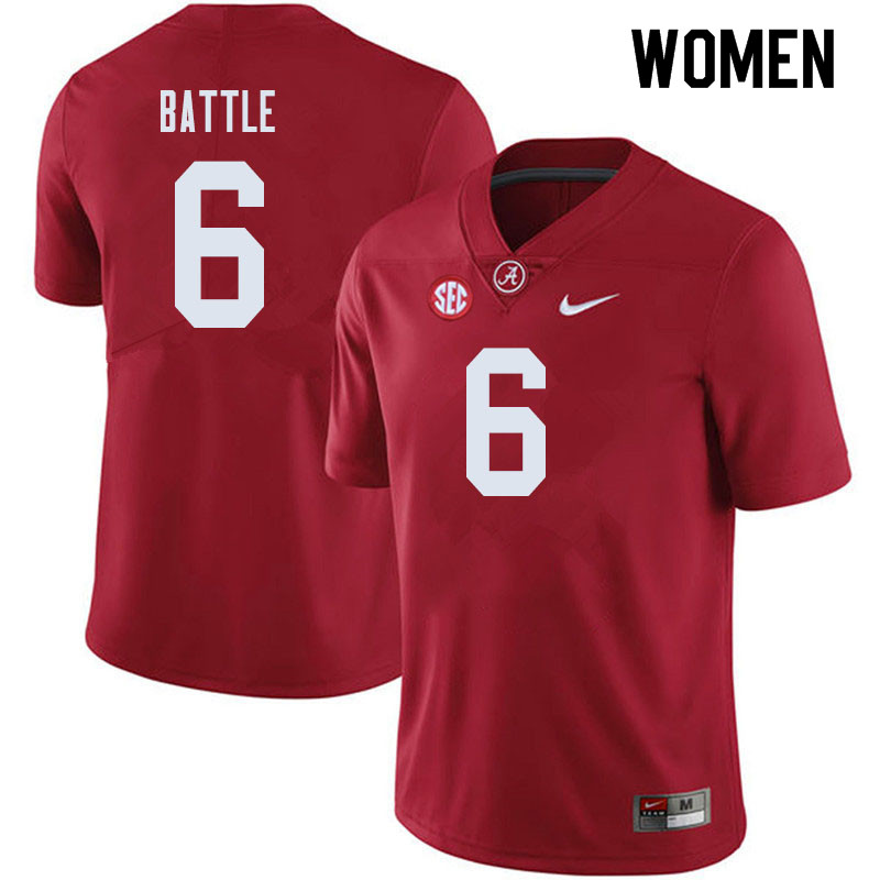 Women #6 Jordan Battle Alabama Crimson Tide College Football Jerseys Sale-Crimson